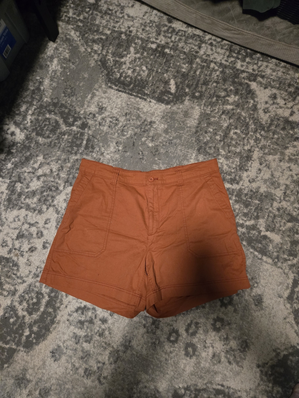 Women’s High-Rise Rust Orange Cotton Shorts